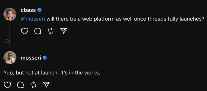 Threads Web App confirmation